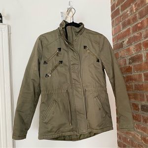 Green Coat with Removable Hood